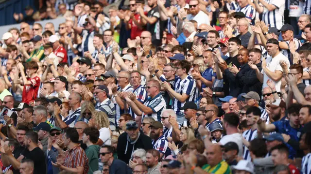 West Brom fans in the crowd at the stadium