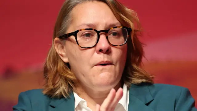 Labour Party Chair Anna Turley reacts during the first day of the Labour Party Conference in Liverpool, Britain, 28 September 2025