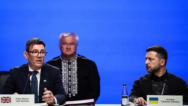 UK Prime Minister Andy Burnham and Ukrainian President Volodymyr Zelensky