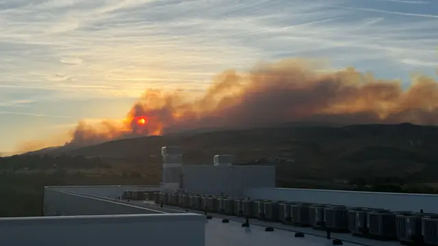 The fire over the school on Saturday