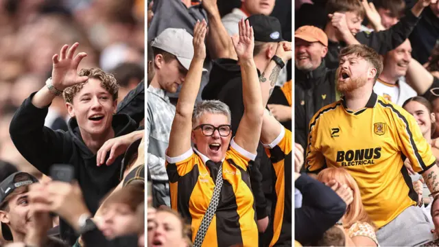 Hull City fans celebrate