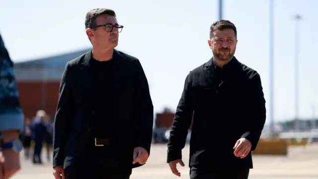 Andy Burnham and Volodomyr Zelensky
