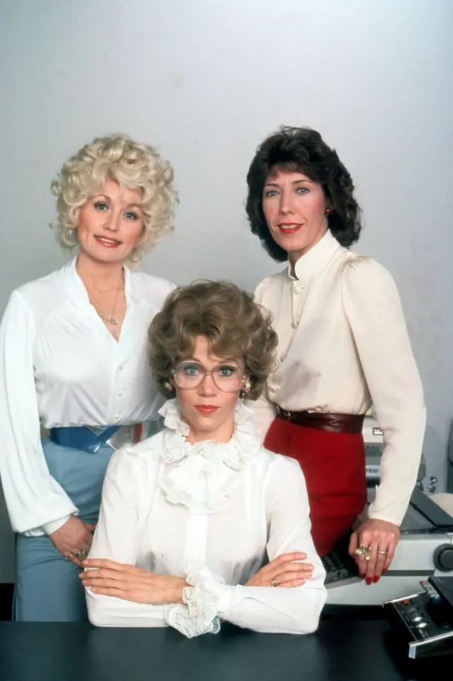 Dolly Parton, Jane Fonda and Lily Tomlin in publicity portrait for the film Nine To Five