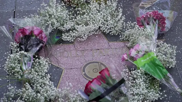 Close up of Dolly Parton's star on the Hollywood Walk of Fame