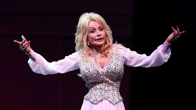 Dolly Parton performs on stage at Rod Laver Arena on February 11, 2014 in Melbourne, Australia.