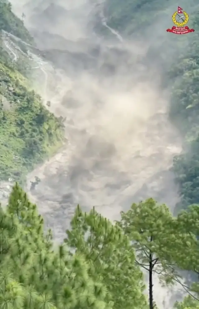 A river bursts its banks