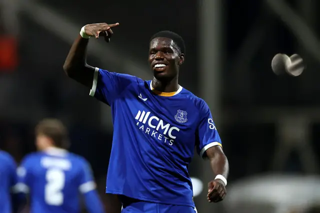 Thierno Barry of Everton celebrates