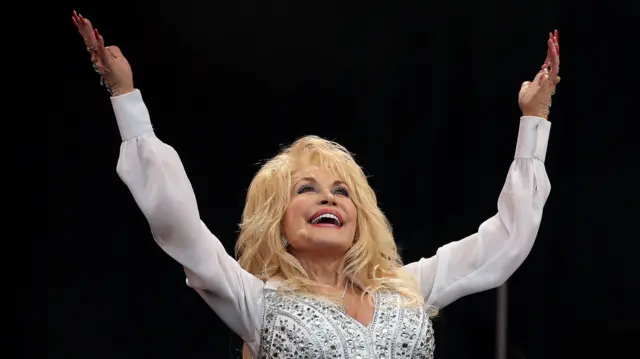 olly Parton performs on the Pyramid Stage at Worthy Farm in Somerset, during the Glastonbury Festival