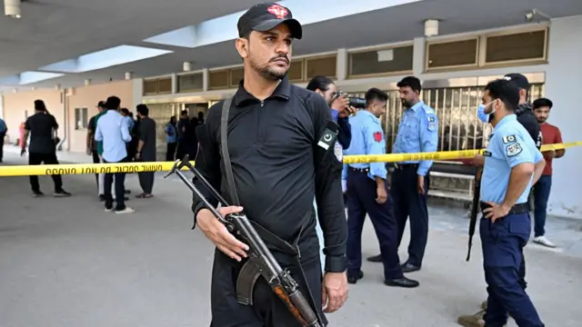 Security personnel outside Islamabad hospital