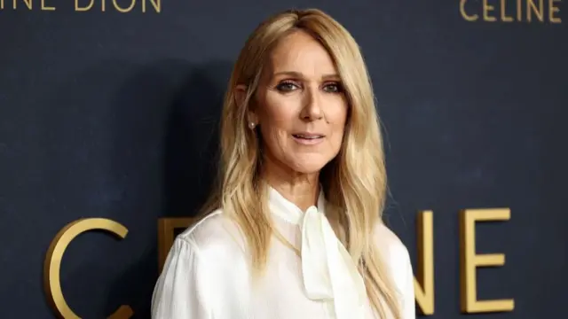 Headshot of Celine Dion looking into the camera