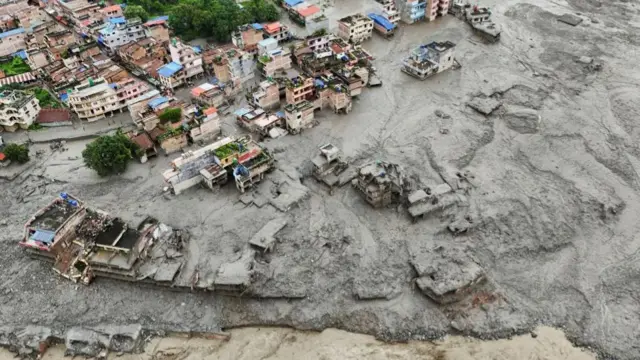 Mud covering properties following a flash flood in Trishuli, Nuwakot
