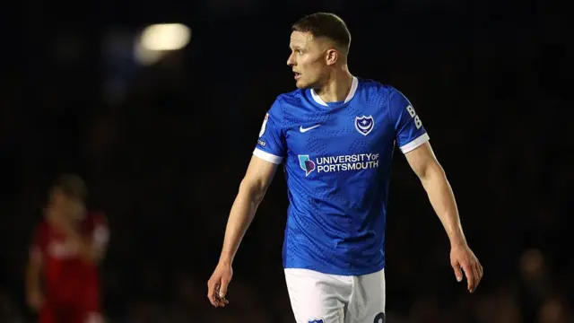 Colby Bishop in action for Portsmouth
