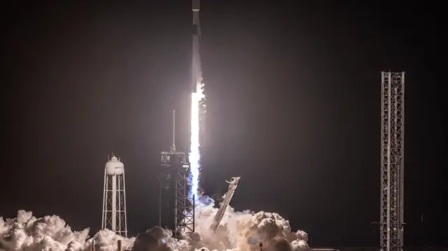 SpaceX Falcon 9 rocket lifts off from NASA's Launch Complex.