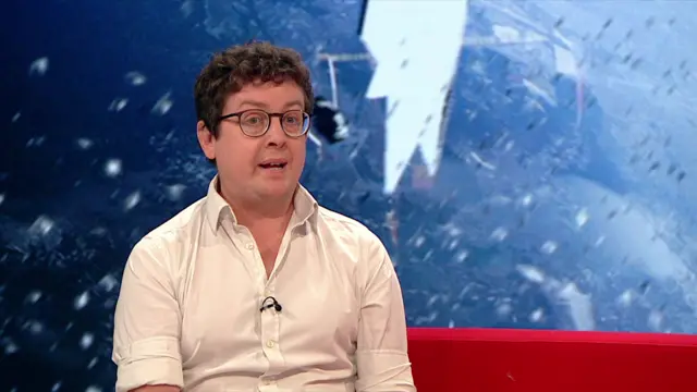 Dr Matt Bothwell, astronomer at the University of Cambridge, sits on the BBC Breakfast sofa wearing a white shirt