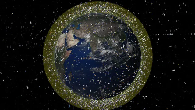 Space debris mapped artistically
