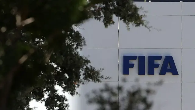 The FIFA logo is seen at its Africa regional office in Sale on August 5, 2026.