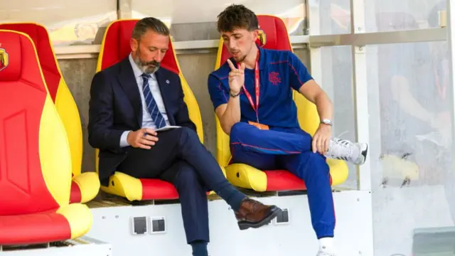 Rangers manager Derek McInnes and Dan Neil