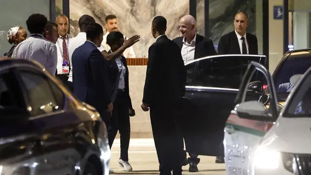 Gianni Infantino after emergency talks in Morocco