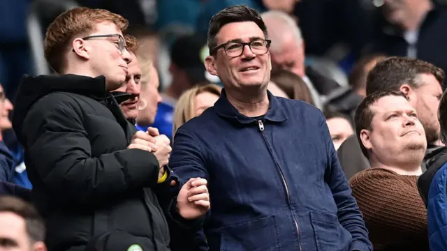 Andy Burnham looks on during the Premier League match between Everton and Sunderland