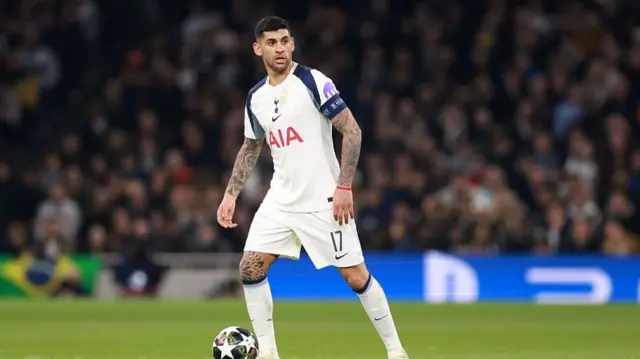 Cristian Romero of Tottenham Hotspur