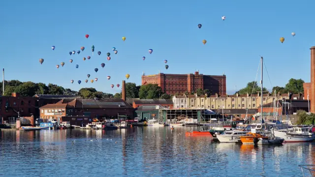Balloons flying over the Cumberland Basin