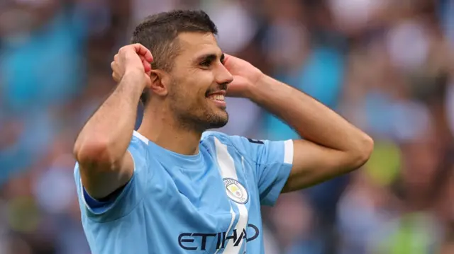 Rodri of Manchester City after they win the F.A Cup final 0-1