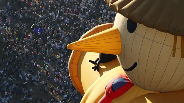 The scarecrow balloon has been a big hit throughout this year's Bristol International Balloon Fiesta