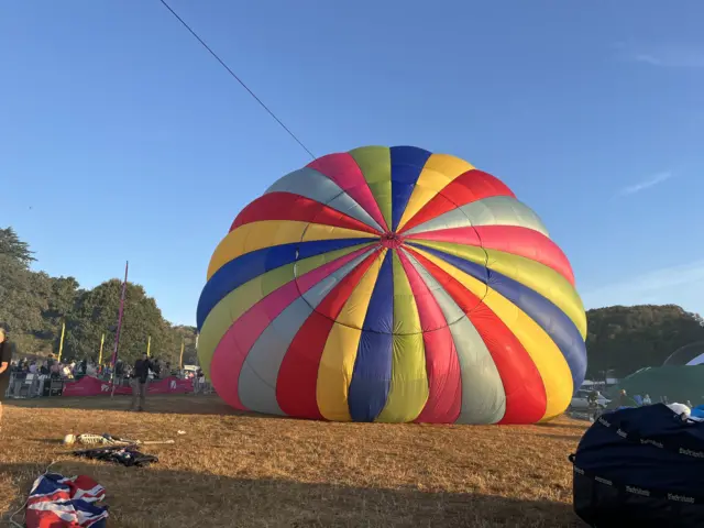 A balloon being inflated