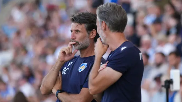 Danny and Nicky Cowley on the touchline