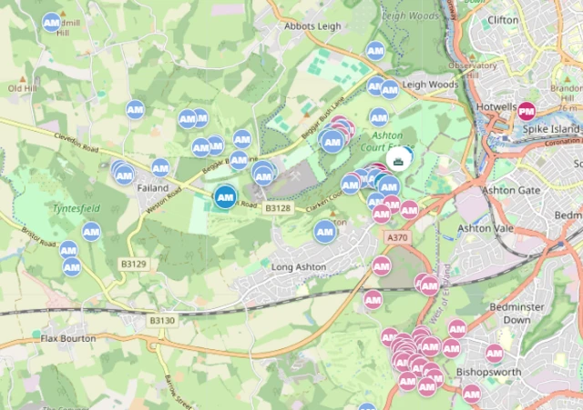 Tracker map shows balloons flying and landing in a westerly direction.