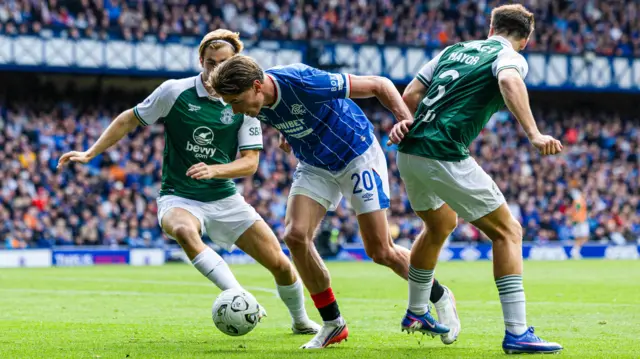 Hibernian and Rangers players