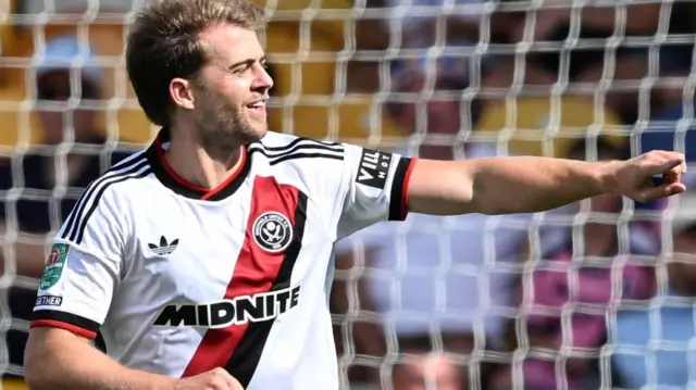 Sheffield United striker Patrick Bamford celebrates