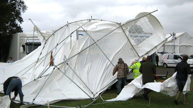 Marquee down at Suffolk showground