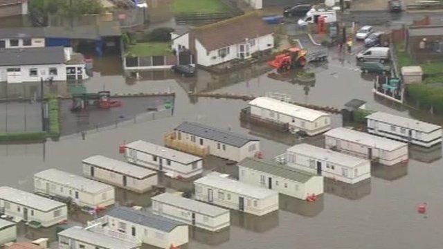 Flooded caravan park