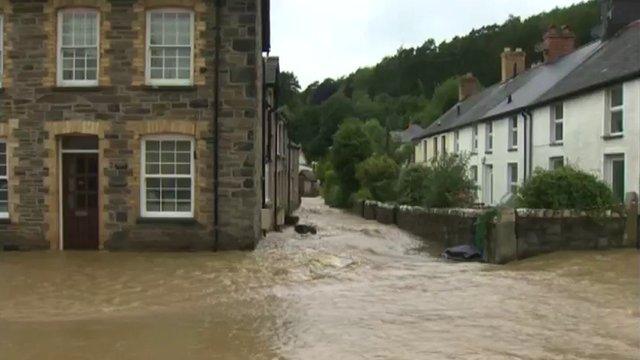 Flooding in mid Wales