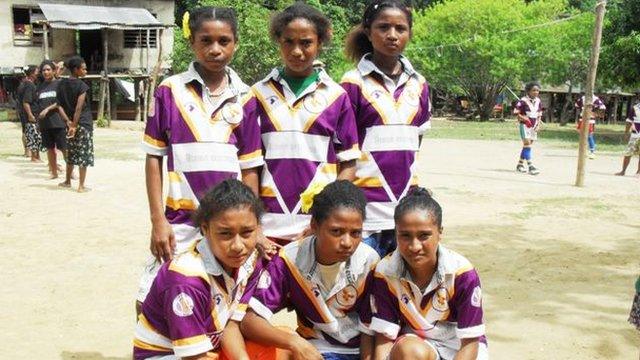 Sheffield Eagles shirts displayed in Papua New Guinea