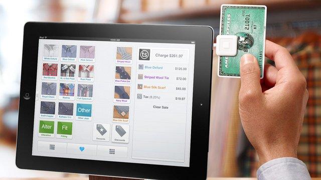 Square being used on an iPad