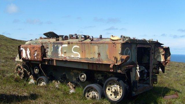 Armoured personnel carrier at Cape Wrath