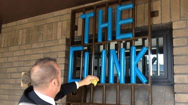 Sign at The Clink restaurant at Cardiff Prison