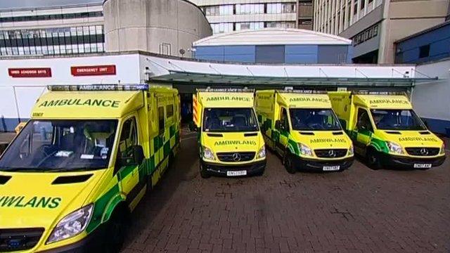 Ambulances at the University Hospital of Wales, Cardiff