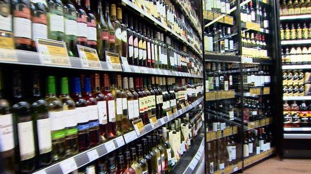 Alcohol on supermarket shelves