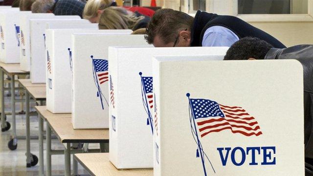 Voting booths in Virginia