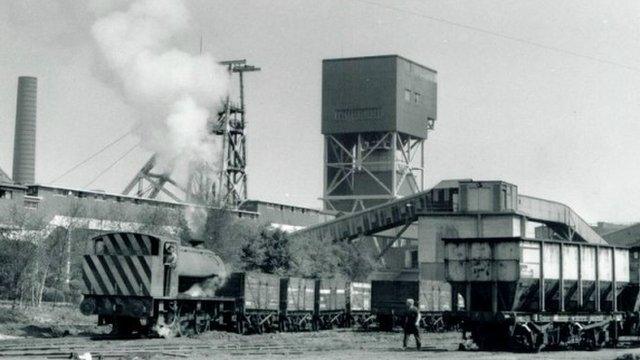 Coal loaded onto train at colliery