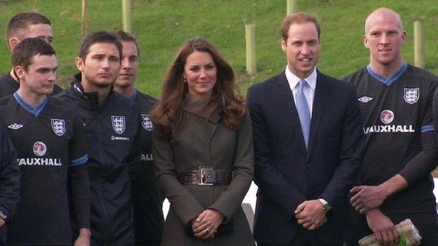 Royal couple and England footballers