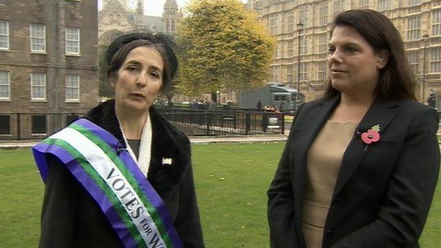 Helen Pankhurst and Caroline Noakes