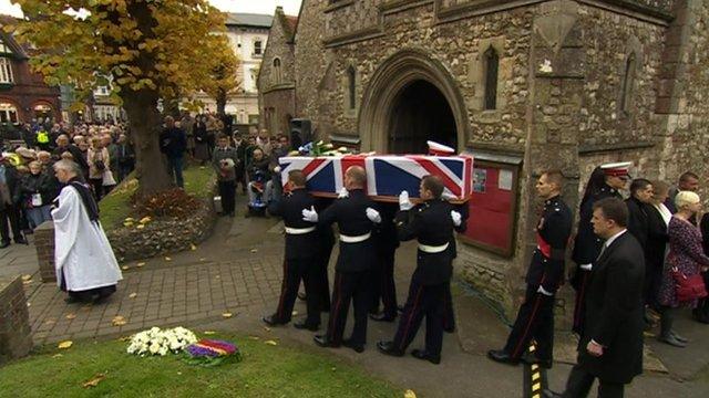 Funeral of marine David O'Connor in Havant