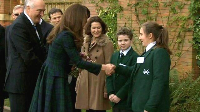 The Duchess of Cambridge meets pupils