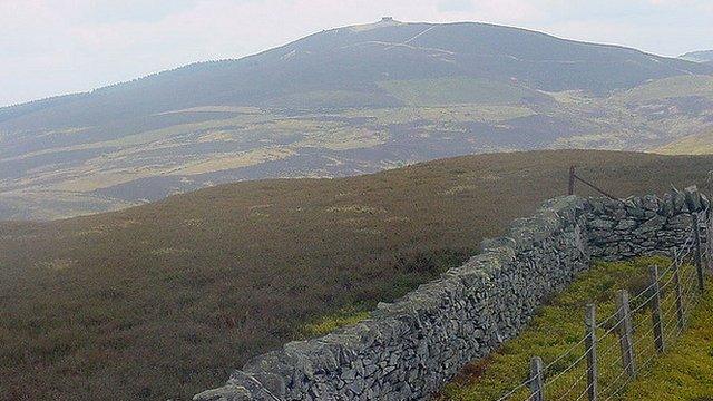 Ruins of Jubliee Tower on Moel Famau, near Mold, Flintshire