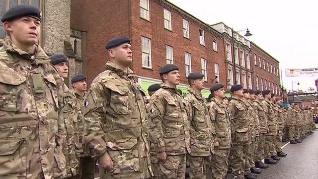 Light Dragoons on parade in Dereham, Norfolk