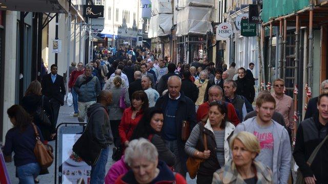 Shoppers in Jersey